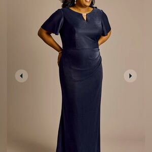 David’s Bridal Oleg Cassini glitter knit keyhole sheath dress size 14